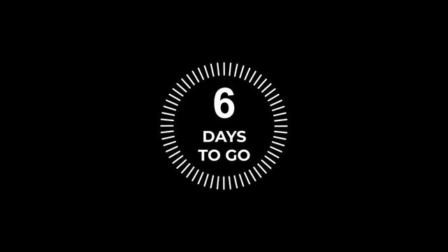 Timer Countdown Graphic with Circular Animation and Number 6 for Event Promotion