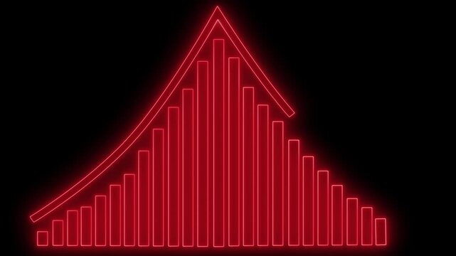 Neon-style glowing age distribution chart vertical bars forming animation