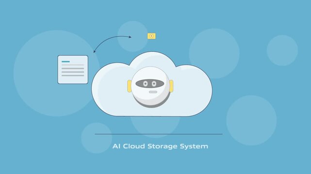 AI cloud platform manages and connects digital assets and documents, online storage system.