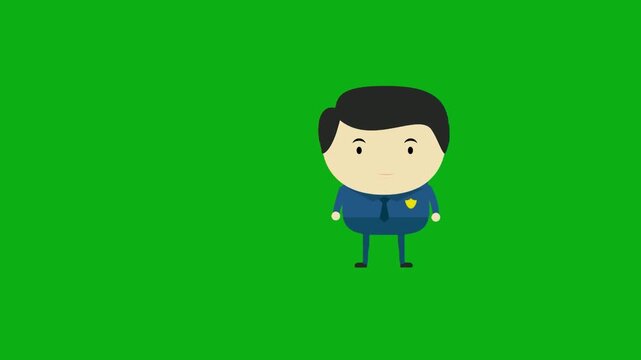 Cartoon businessman character standing idle pose animation on green screen chroma key for video editing motion graphics social media content creation stock templates youtube marketing produc