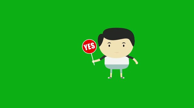 Cartoon businessman character holding umbrella rain animation on green screen chroma key for video editing motion graphics social media content creation stock templates youtube marketing pro
