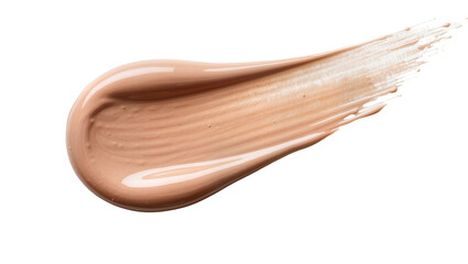 Creamy beige foundation swatch with subtle shimmer, isolated on transparent background