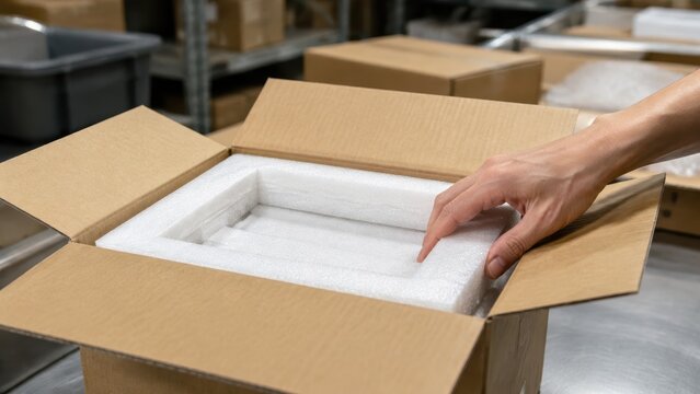 Packing a product with protective foam