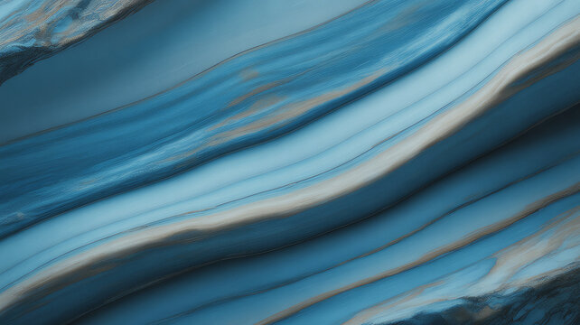 Abstract blue and gold marble texture creates a flowing layered pattern