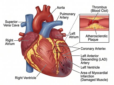 Heart Attack Coronary Artery Blockage and Damage