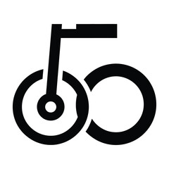 Black unicycle icon simple silhouette graphic symbol © MDMILON