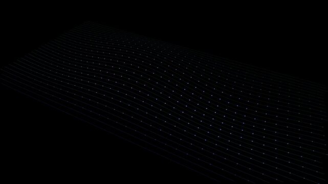 Abstract dark background with glowing dots in a grid pattern forming a digital light texture for technology and science design concepts 4k Motion Video
