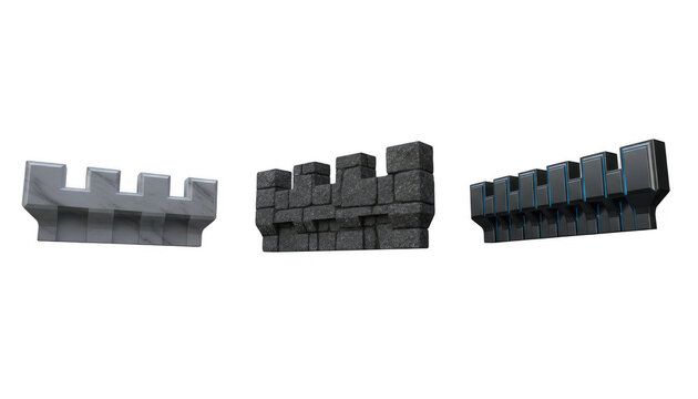 Three Different Styles of Medieval Castle Wall Battlements