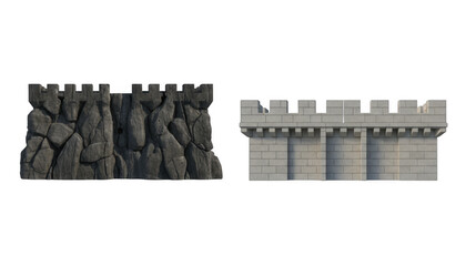 Obraz premium Stone Castle Wall Sections and Rocky Fortification Segments