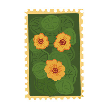 postage stamp with flowers