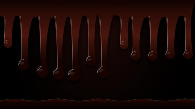 Rich liquid chocolate dripping down in smooth dark brown streams 4k Motion Video