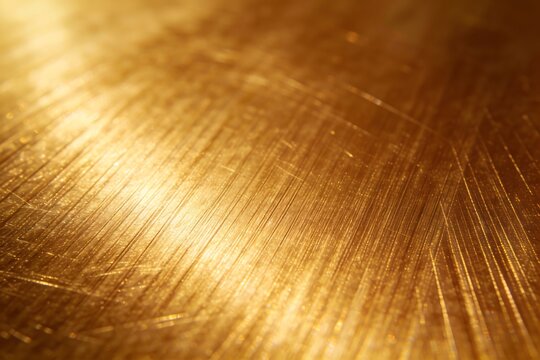 A seamless brushed gold metal texture displays warm fine grain lines with a subtle reflective luxury metallic surface finish