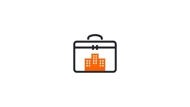 Minimalist vector icon of a briefcase