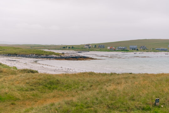 Berneray Causeway connecting Berneray and North Uist in the Outer Hebrides, Scotland, UK - 4 September 2026.