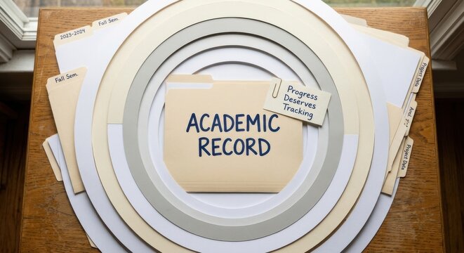 Academic Record Folder with Progress Tracking Note