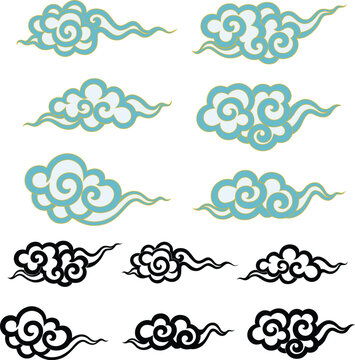 Traditional Thai Cloud for Packaging Invitations and Brand Identity Design