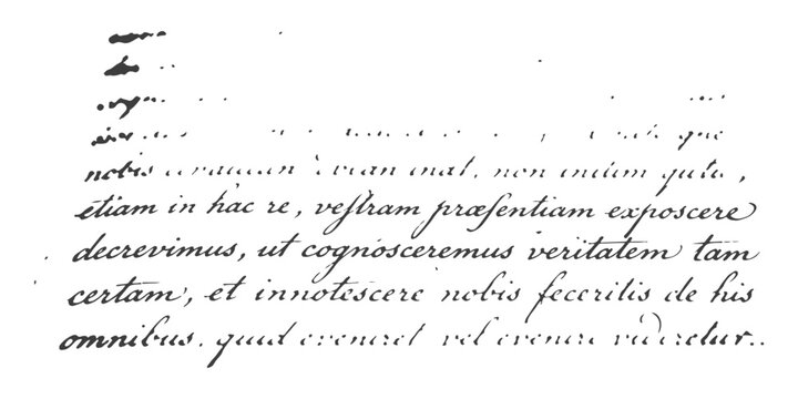 Old handwritten latin script text on aged paper texture