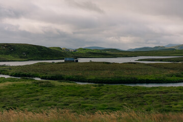 Abandoned traditional croft house at Airidh a Bhruaich on Loch Seaforth, Isle of Lewis, Outer Hebrides, Scotland, UK - 4 September 2026 © IBRESTER