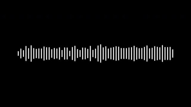 Audio waveform player overlay with play control and sound wave visualization 4k with alpha channel transparent background