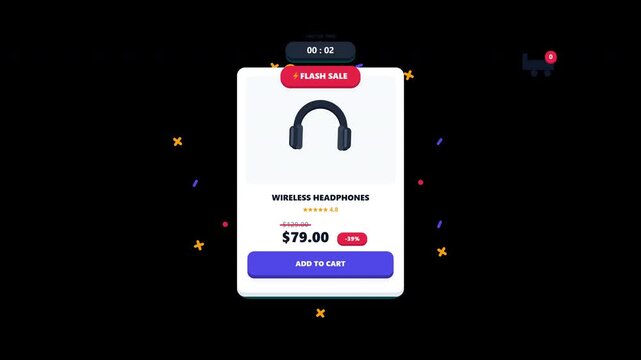 Premium Modern Minimal 2.5D Flash Sale E-commerce Motion Graphics