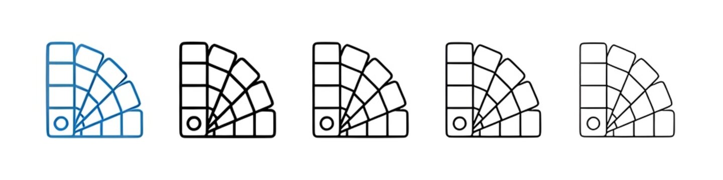 Swatchbook icons collection vectors for web ui. Thin line customizable illustration. Contour symbol. Vector isolated outline drawing. Editable stroke