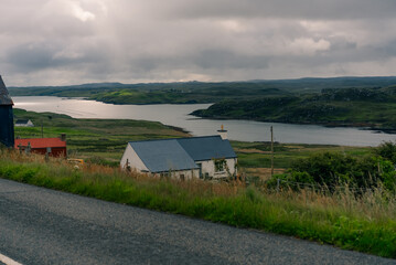 Abandoned traditional croft house at Airidh a Bhruaich on Loch Seaforth, Isle of Lewis, Outer Hebrides, Scotland, UK - 4 September 2026 © IBRESTER