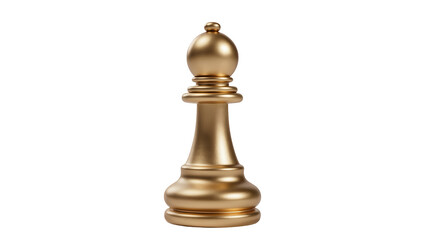 Shiny golden chess bishop piece, isolated on transparent background © Maria