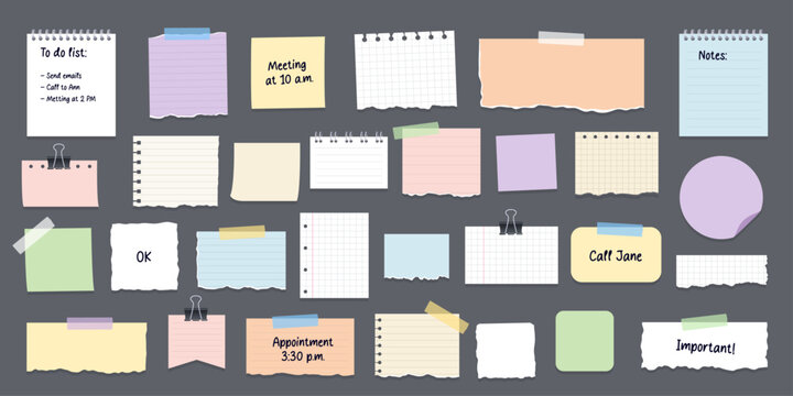Big set of various paper notes, stickers, duct tapes.