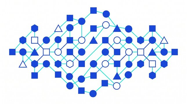 Abstract Connected Data Network And Technology Connectivity Concept