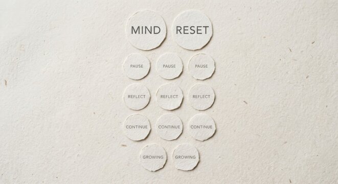Mind Reset Paper Circles Collection With Words For Wellness And Growth