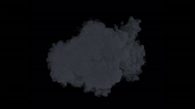 top explode fiery dark smoke cloud element