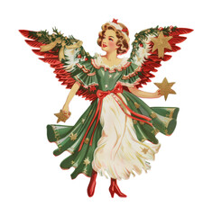Fototapeta premium PNG Vintage angel festive illustration