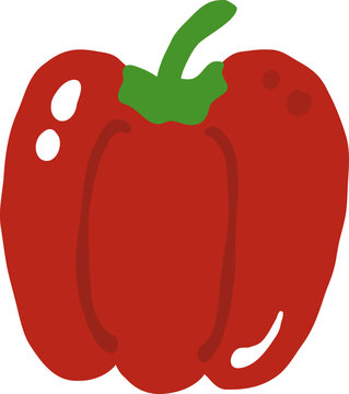 cute bell pepper vegetable vector cartoon illustration