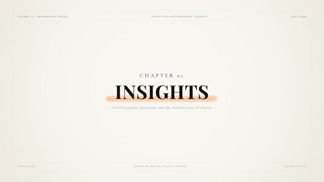 Editorial Insights Banner: A digital graphic animation featuring a vintage paper certificate design displaying the word "INSIGHTS" with a decorative frame against a light background