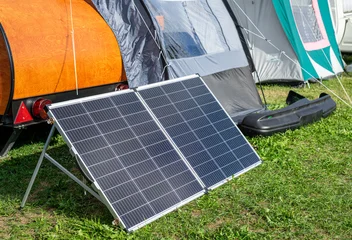 Portable Solar Panel for Electricity While Camping Outdoors © Animaflora PicsStock