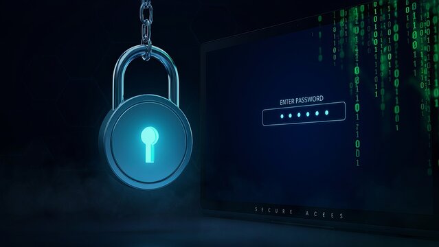 Security shield on an illuminated circuit board represents network firewall protection and digital safety.