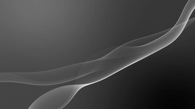 Abstract wave lines flowing across background dynamic smooth ribbon animation