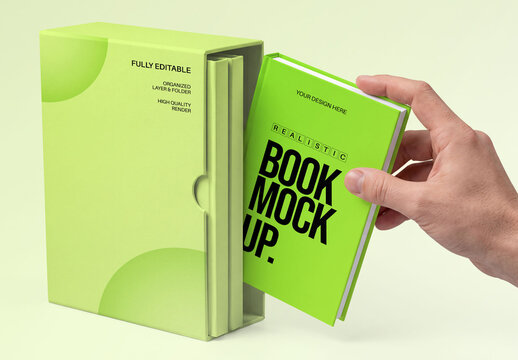 Book Cover and Slipcase Mockup