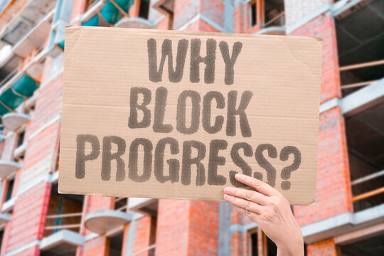 "Why Block Progress?" Question examining protest rationale against port operations. PROTEST. MOTIVATION. RATIONALE. CHALLENGE. LOGIC.