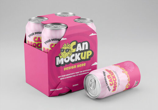 Realistic Can Packaging Mockup