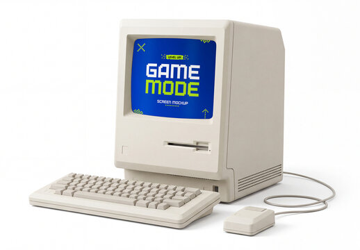 Retro Monitor Screen Mockup