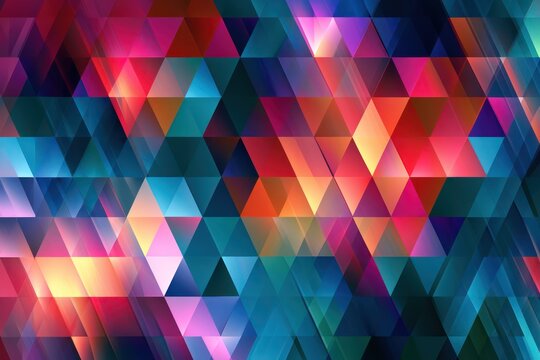 Colorful triangles abstract LinkedIn cover background