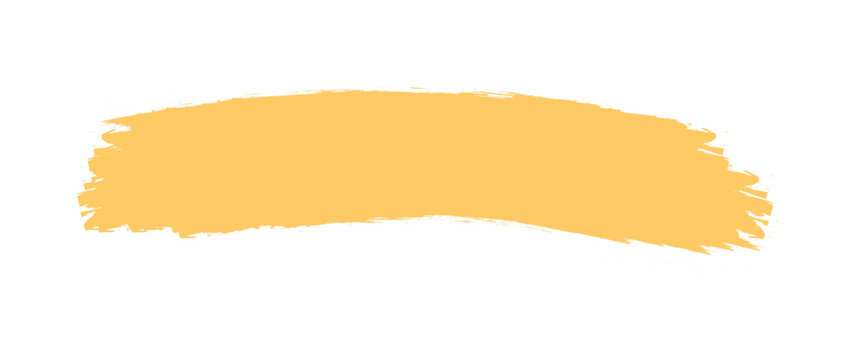 Yellow curved paintbrush stroke vector for arched text highlight banner