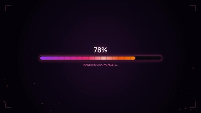 Futuristic Progress Bar Digital Loading Screen with Gradient Colors