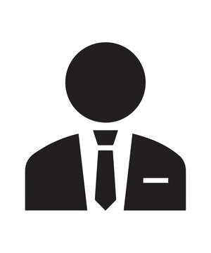 Businessman vector icon avatar profile symbol representing management and corporate employee