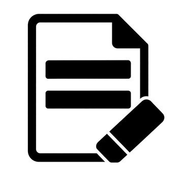 Document redaction icon with concealed text bars for sensitive information removal