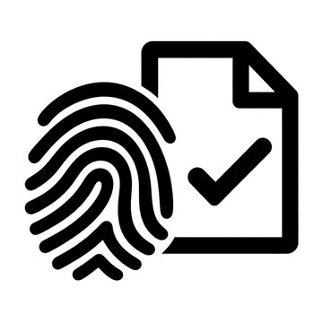 Privacy consent icon with a fingerprint and document for personal information permission
