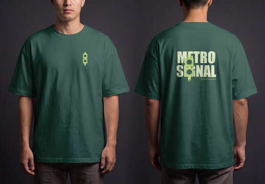Men&rsquo;s T-Shirt Front and Back Mockup