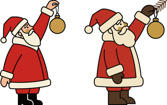 Santa Claus sitting on roof beside chimney holding cup of hot drink at night