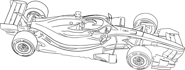 Obraz premium PNG High-Angle View of Modern Open-Wheel F1 2026 Race Car